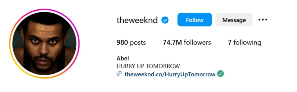 The Weeknd Social Media Accounts