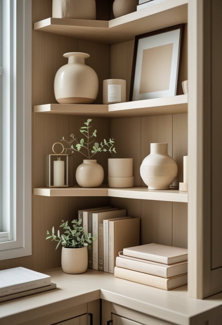 Cozy Neutral Shelf Styling