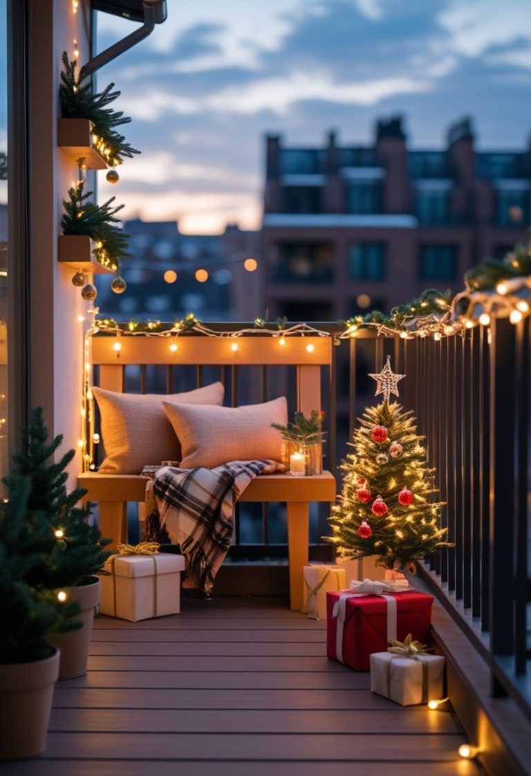 Cozy Christmas Balcony Decor