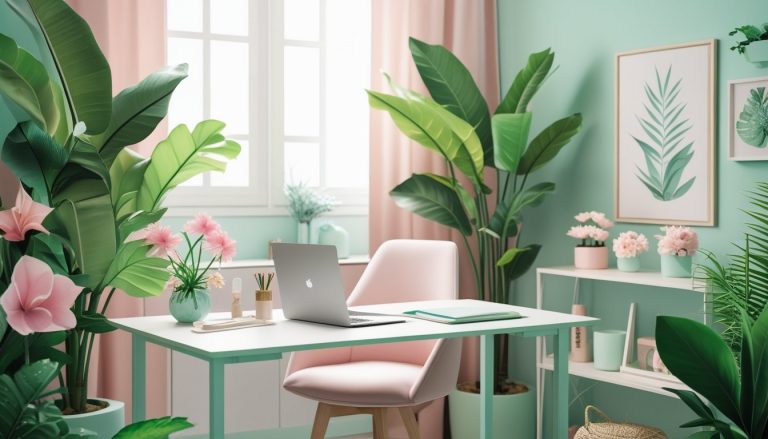 Workspace With Tropical Vibes